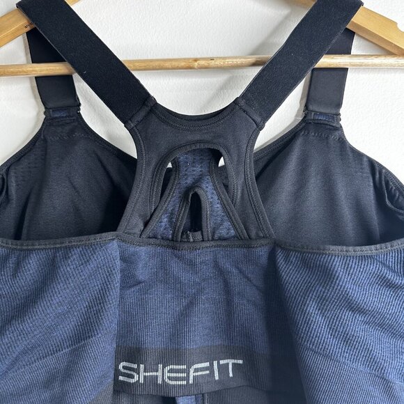 Shefit Sports Bra Womens 6 Luxe Black Zip Front Adjustable High Impact Support - Picture 7 of 7